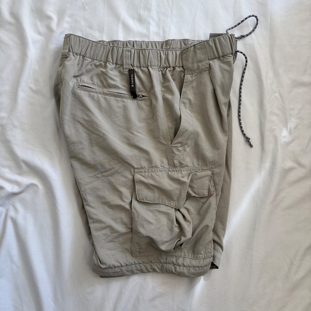 Simms Men’s Fishing Cargo Shorts Size M Long | Nylon Utility Shorts‎